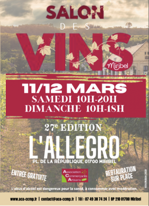 Participation au Salon des Vins de Miribel le 11 et 12 Mars 2023