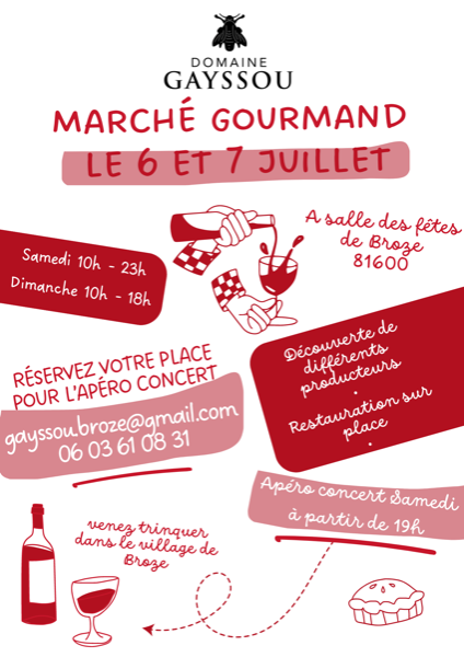 Rejoignez-nous pour le Marché Gourmand et l'Apéro Concert à Broze les 6 et 7 Juillet